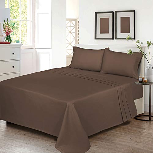 RUVANTI Flannel Sheets King Size - 100% Cotton Brushed - Deep Pockets - Grey Plaid U100154