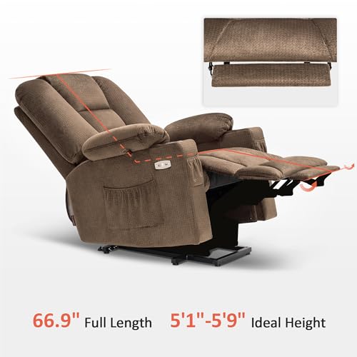 MCombo Small Power Lift Recliner Chair with Massage and Heat, Brown N356790