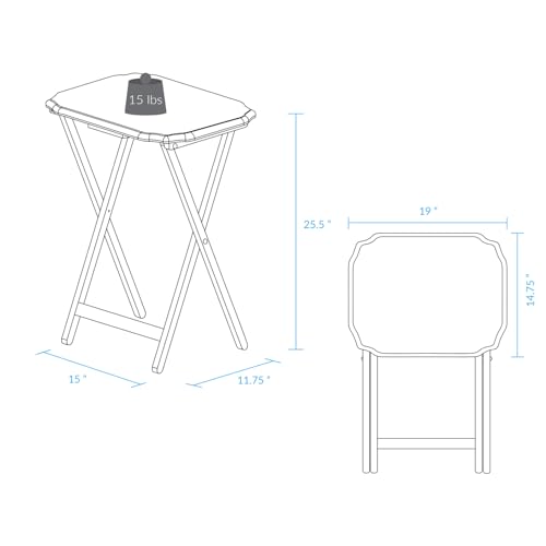 Casual Home 5 Piece Tray Table Set, Espresso U4669
