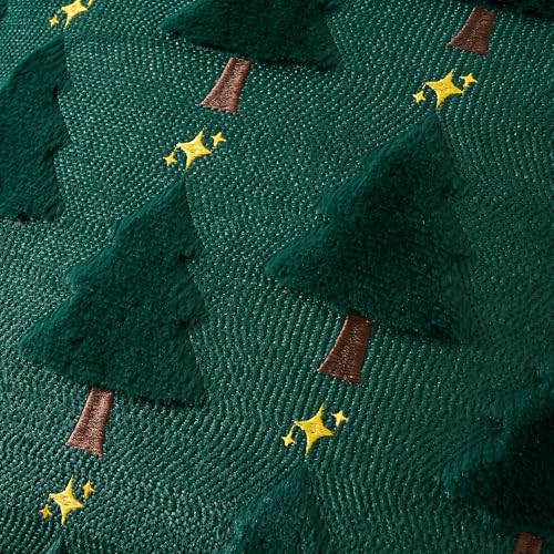 UGASA Star Christmas Decorative Pillow Covers 18x18 Inch Set of 2 Dark Green Q9265