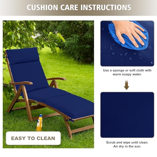 Chaise Lounge Cushion 72x21x3 Inch Set of 2 Outdoor Patio Cream B783089