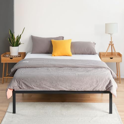 PrimaSleep 18 Inch Heavy Duty Steel Slat Bed Frame, Full, Black P73898