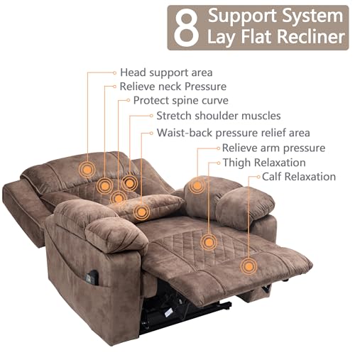 Power Lift Chair Recliner with Massage and Heat for Adults, Dual Motor H2507