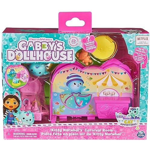 Gabby's Dollhouse Travel Themed Figure Set with Gabby Doll, 5 Cat Toys & Accessories C7473