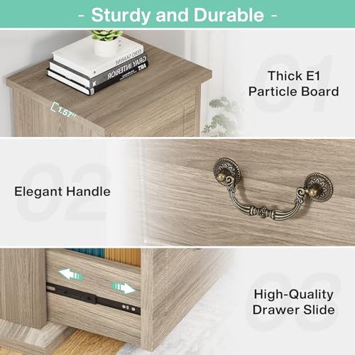 Tribesigns 4-Drawer Vertical File Cabinet for Home Office, Walnut E683