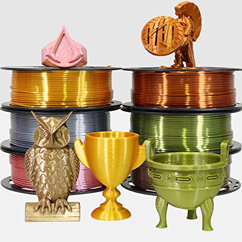 MIKA3D Bicolor Silk PLA 3D Printer Filament Bundle, 1.75mm, 6 Spools V5573