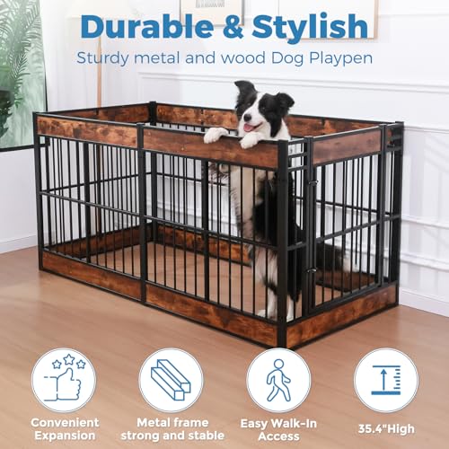 Dog Playpen 31.5" Indoor Heavy Duty Furniture Style Puppy Pen K408