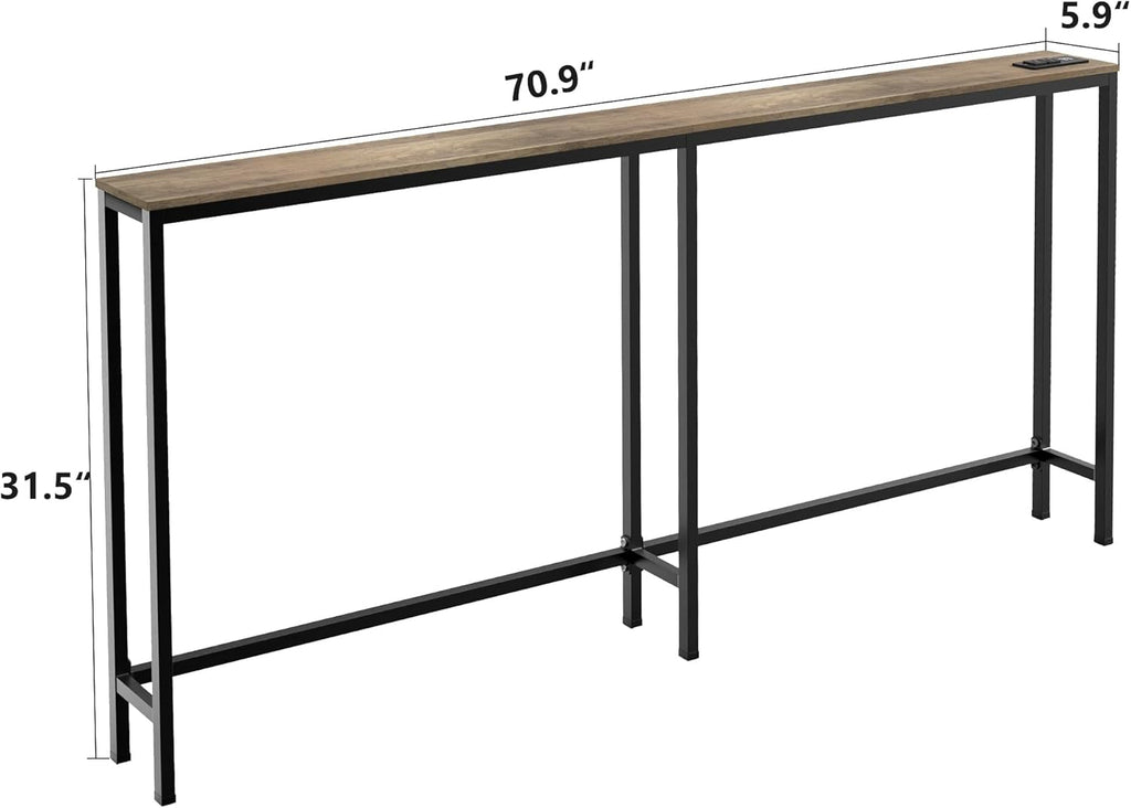 70.9" Console Table with Power Outlet and Charging Station E80633