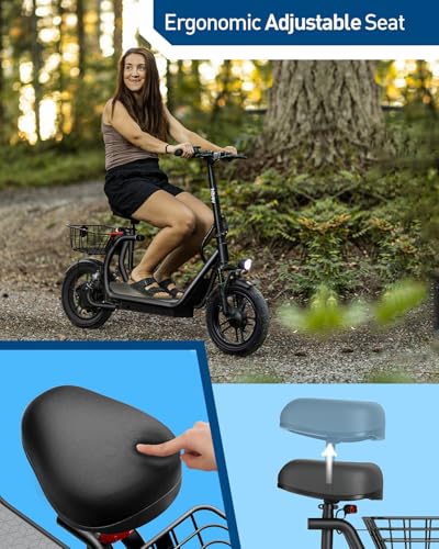 Hiboy Q2 Electric Scooter with Seat for Adults, Foldable, 500W Motor Z6624