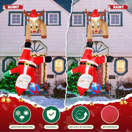 B&D 12FT Giant Christmas Inflatables Snowman Outdoor Decorations with Rotating LED Lights B36000