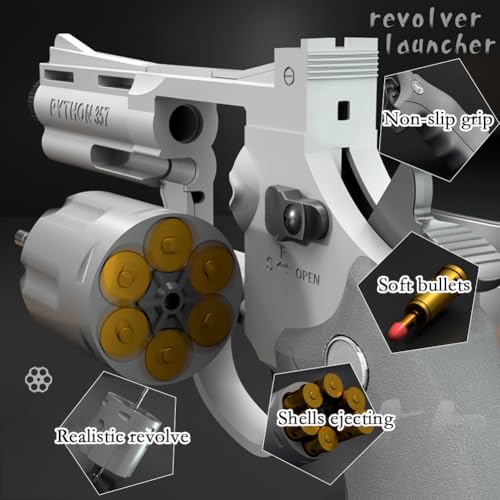 Soft Bullets Revolver Toy Gun with 12 Shells 100 Bullets and 3 Targets (Green) A974149