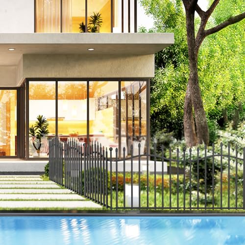 8 Panels Tall No Dig Garden Fence 40in H x 18ft L Rustproof Metal Barrier H7450