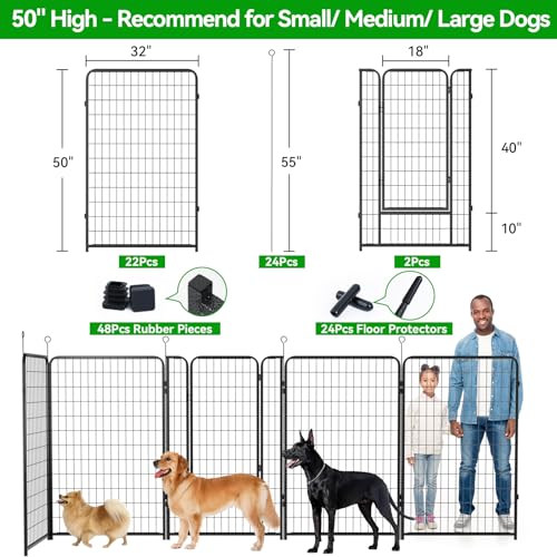 Dog Playpen Outdoor Extra Wide 12 Panels Heavy Duty 40" Height with Doors Portable G77703