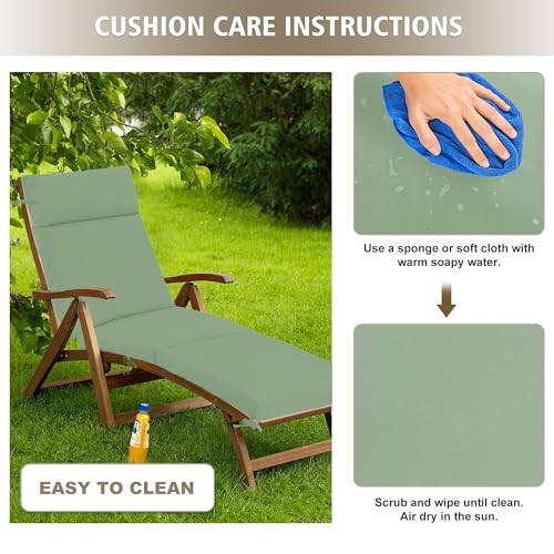 Chaise Lounge Cushion 72x21x3 Inch Set of 2 Outdoor Patio Cream B783089