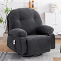 Lazy Boy Recliner Chair for Adults,Swivel Rocker Recliner Chair,Massage Chair Recliner with Heat,USB,Footrest,Adjustable Backrest,2 Pockets,Oversized,Manual (Natural Ash)