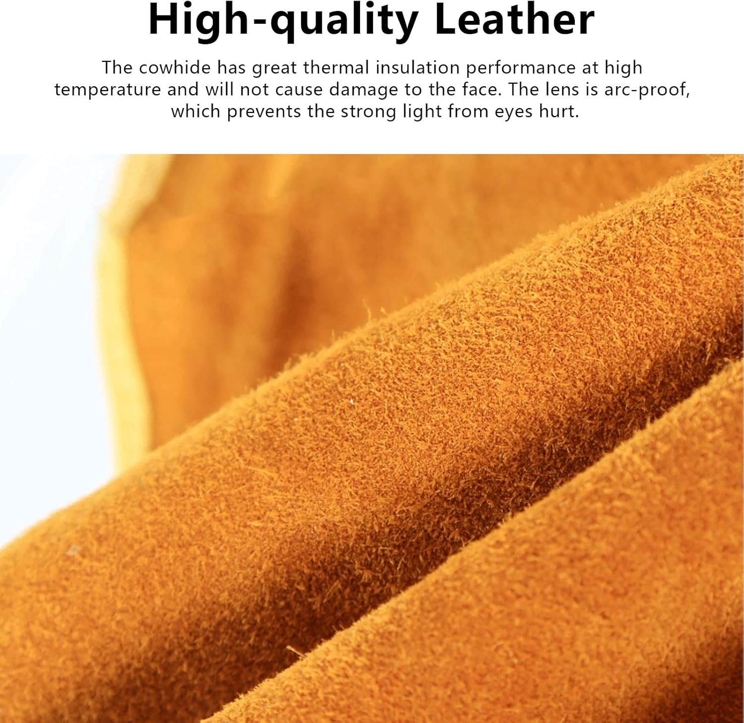 Leather Welding Mask with Solar Auto Darkening Filter, Yellow I380