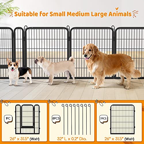 Yaheetech Dog Playpen Outdoor 40 Inch 8 Panels Metal Pet Fence I4784