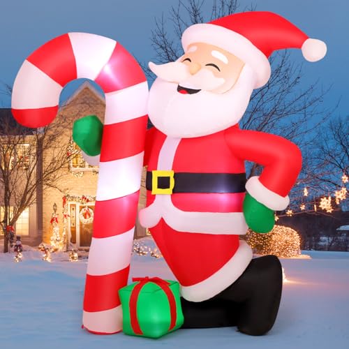 GOOSH 8.3 FT Christmas Inflatable Santa Claus with Candy Outdoor Decor Z11246