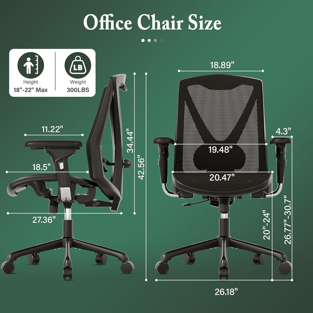 K095 Executive Office Chair, Ergonomic High Back with Adjustable Lumbar Support A645495