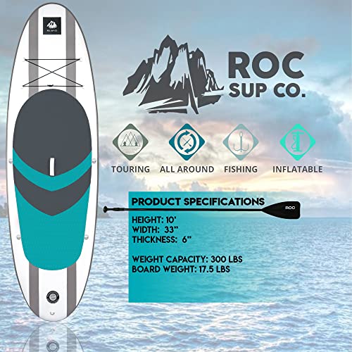 Roc Inflatable Stand Up Paddle Board with Premium Accessories, Wide Non-Slip Deck A34223