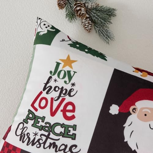UGASA Star Christmas Decorative Pillow Covers 18x18 Inch Set of 2 Dark Green Q9265
