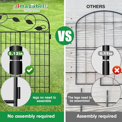 AMAGABELI GARDEN & HOME 4 Pack Decorative Garden Fence Panels Black U28786