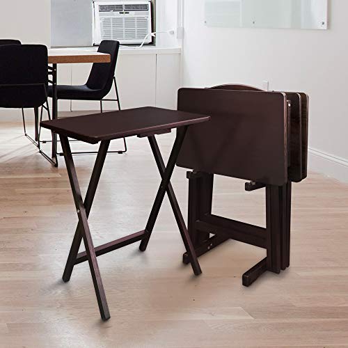 Casual Home 5 Piece Tray Table Set, Espresso U4669