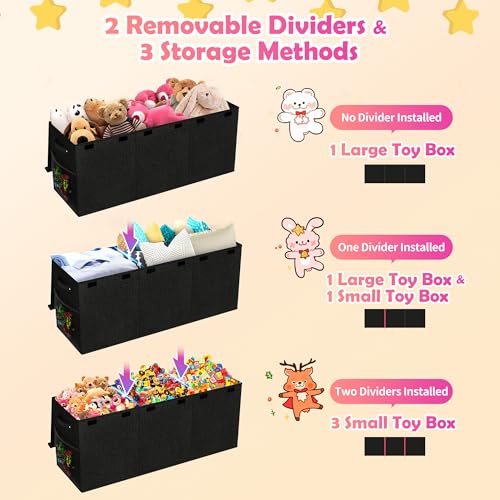 Extra Large Collapsible Toy Box with Lids, Gray P45959