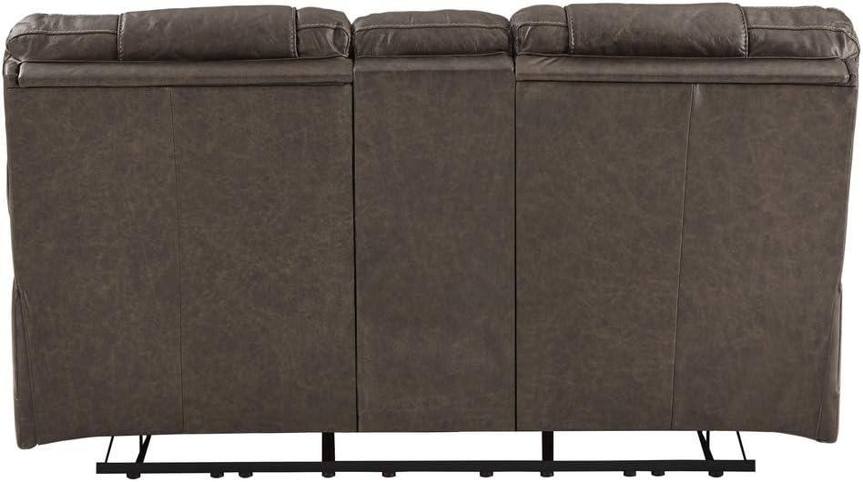 Signature Design by Ashley Wurstrow Leather Power Reclining Loveseat with USB Charging, Brown Q13166
