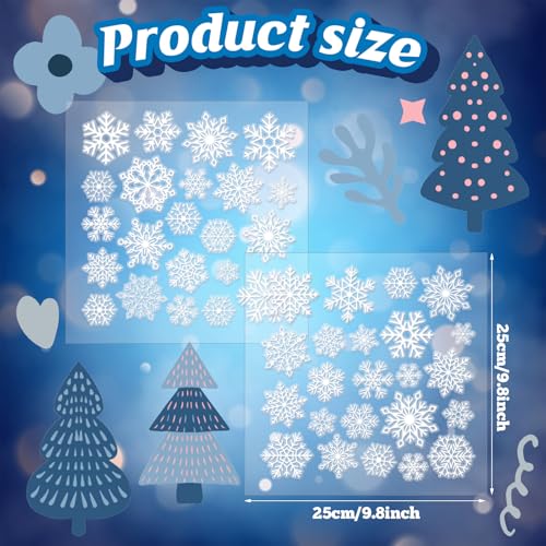 Pickmesh 45 Pcs Christmas Snowflake Window Gel Clings Removable Reusable U3538