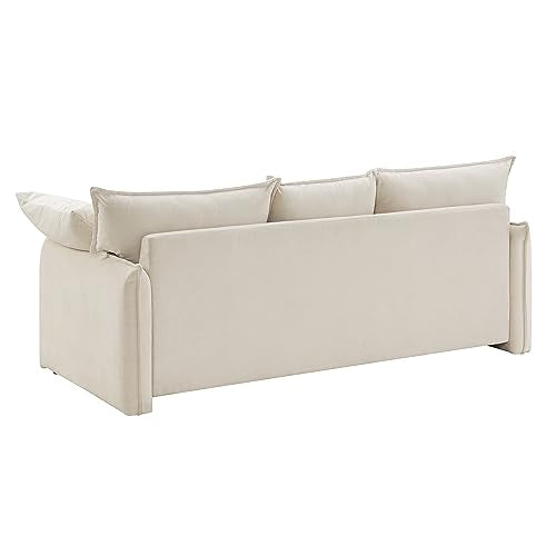 Velvet Loveseat Bed 3-in-1 Convertible Sleeper Sofa with Storage and Pillows N972