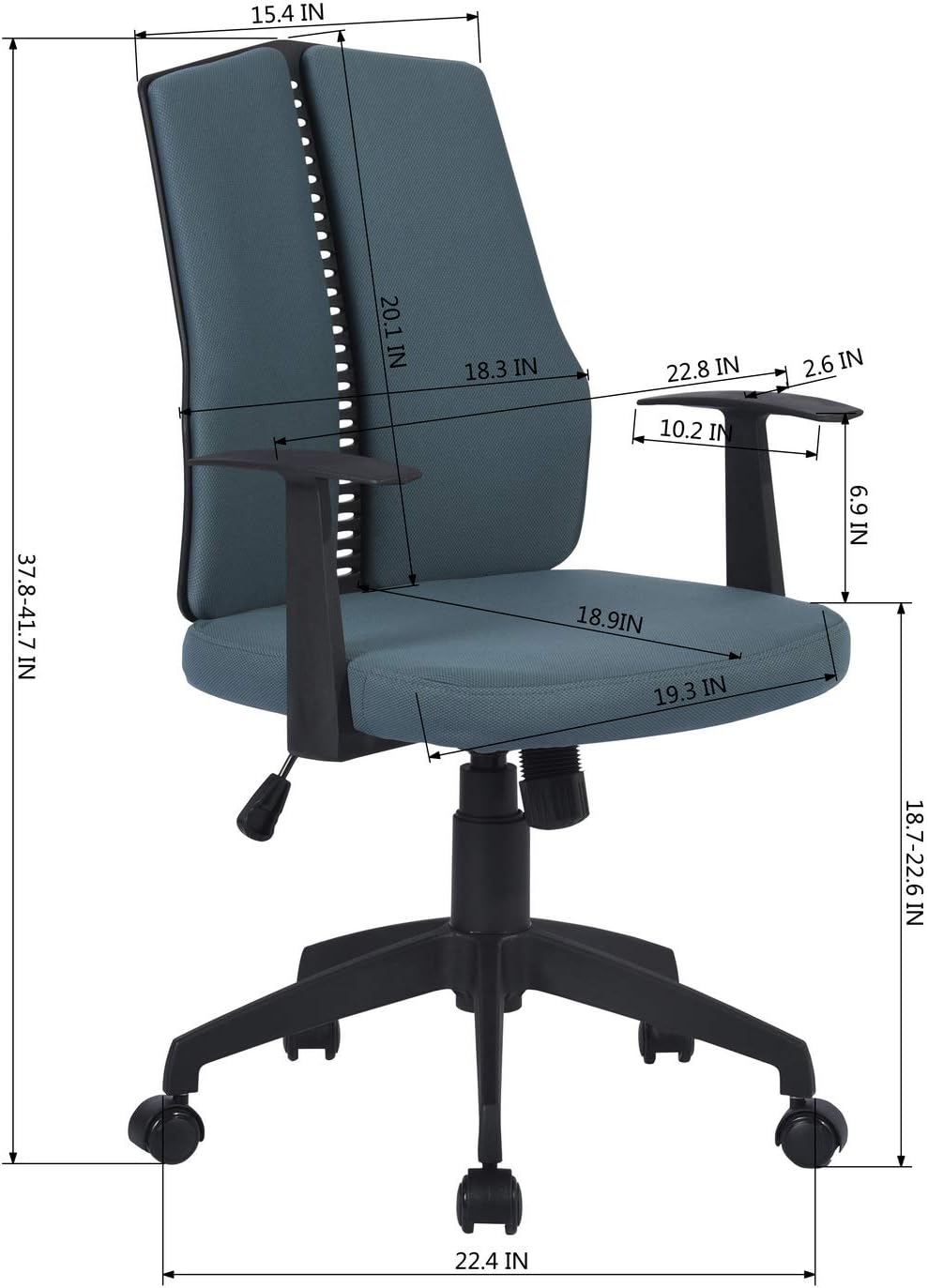 Ergonomic Desk Swivel Rolling Computer Chair, Dark Blue F4583
