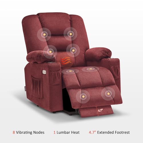 MCombo Small Power Lift Recliner Chair with Massage and Heat, Brown N356790