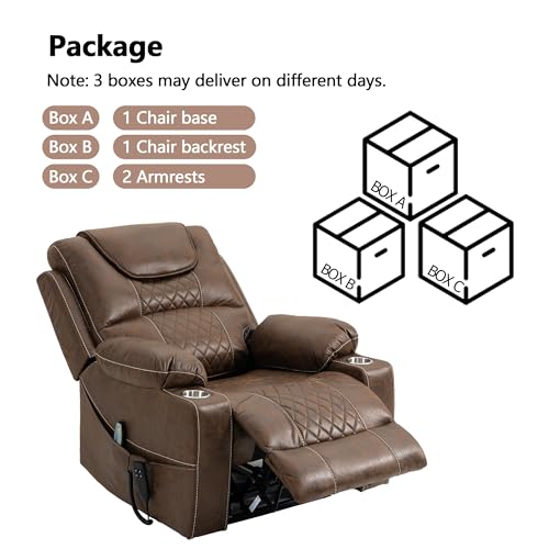 Power Lift Chair Recliner with Massage and Heat for Adults, Dual Motor H2507