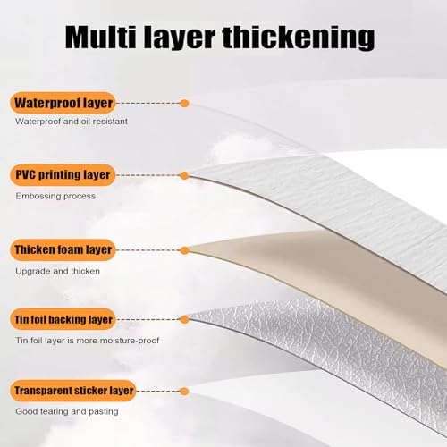 Luxury Wood Grain Peel and Stick Vinyl Flooring Roll 17.72" x 118" Grey R228