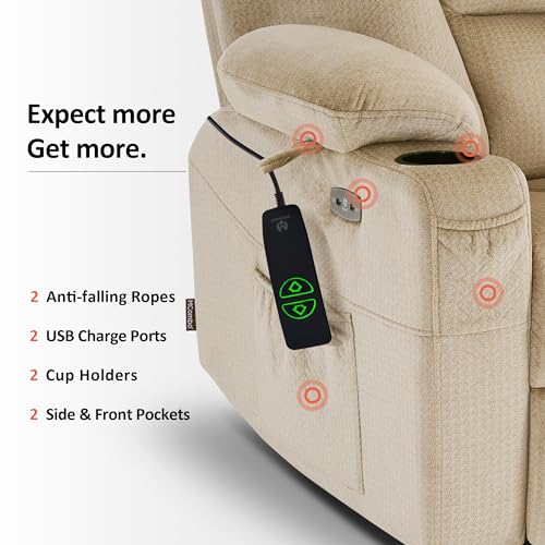 MCombo Small Power Lift Recliner Chair with Massage and Heat, Brown N356790