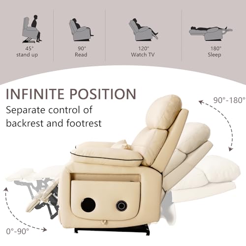 Dual Motor Power Lift Recliner Chair with Heat & Massage, Beige G98490