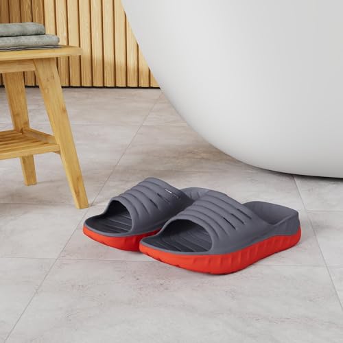 KuaiLu Men's Recovery Sandals Orthotic Cushion Open Toe Sport Slides D332788