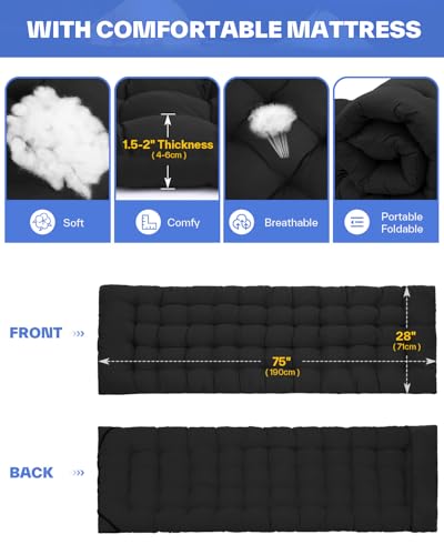 Sportneer Camping Cot for Adults with Mattress, Heavy Duty Folding Portable Bed R956