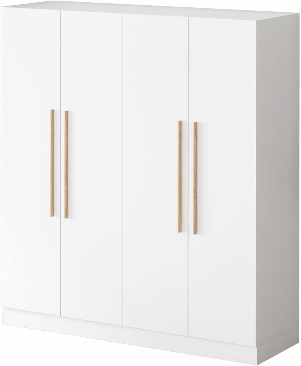 Modern Freestanding Solid Wood Wardrobe Closet with Storage Shelves V727371