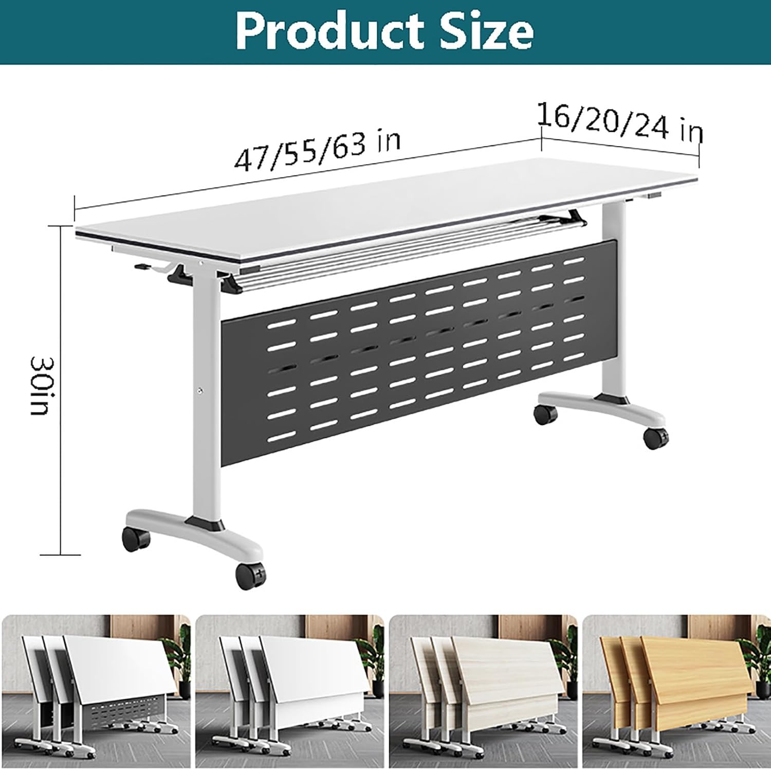 Foldable Conference Table with Casters for Meeting Rooms O33443