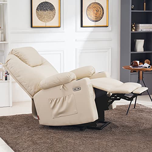 MCombo Power Lift Recliner Chair for Elderly with Heat and Massage, Faux Leather, Black V60394
