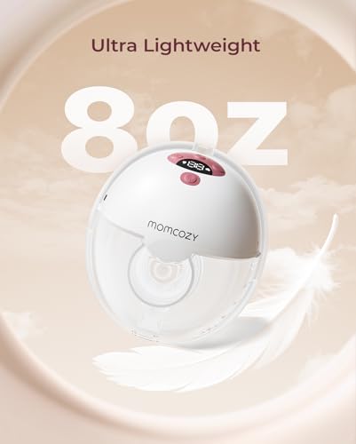 Momcozy M5 Hands-Free Wearable Breast Pump, Double-Sealed Flange, 3 Modes & 9 Suction Levels, 24mm, 2-Pack Quill Gray Z371714