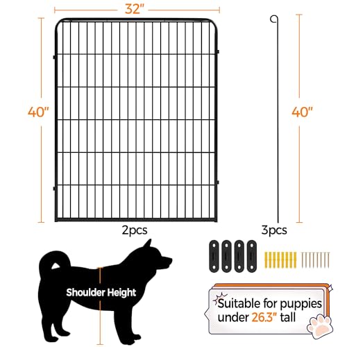 Yaheetech Dog Playpen Outdoor 40 Inch 8 Panels Metal Pet Fence I4784