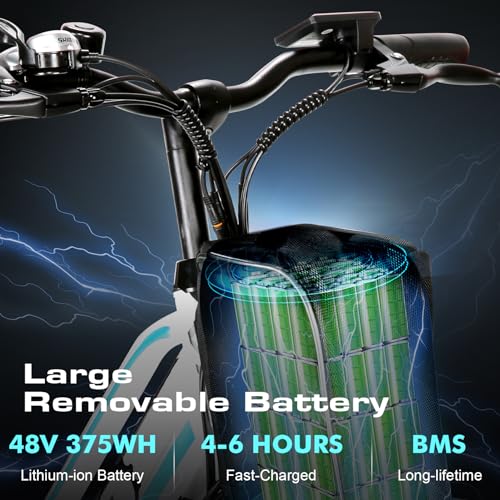 Vivi Electric Bike 500W 26" Cruiser Ebike for Adults with 48V Removable Battery B524