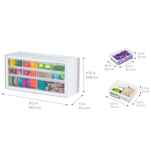IRIS USA Plastic Drawer Storage Organizer, 24-Drawer Cabinet, White L6685