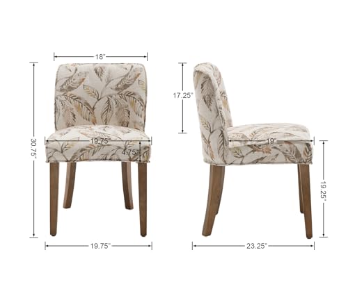 Upholstered Dining Chairs Set of 2, Farmhouse Cane Back Rattan Side Chairs, White S588127