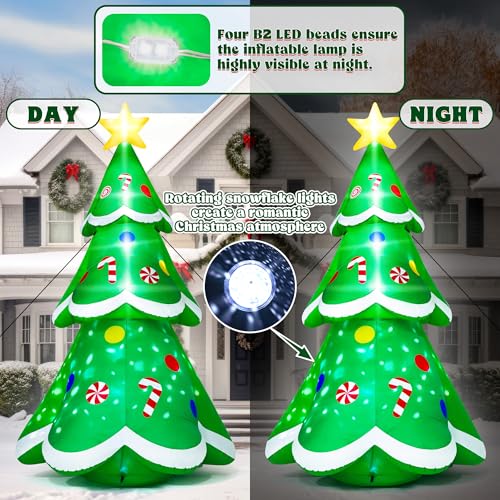 Giant Inflatable Santa Claus with LED Lights Outdoor Christmas Decorations W1618