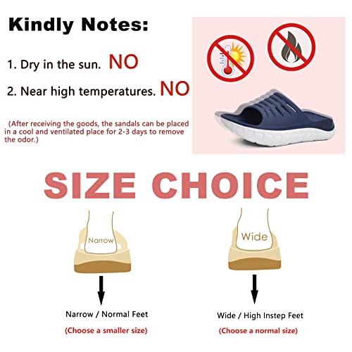 KuaiLu Men's Recovery Sandals Orthotic Cushion Open Toe Sport Slides D332788