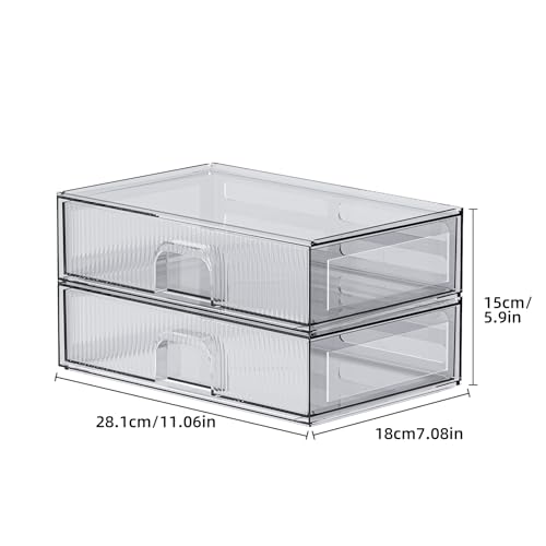 ZHIAI 3 Pack Clear Stackable Acrylic Cosmetic Organizer with Drawers N472